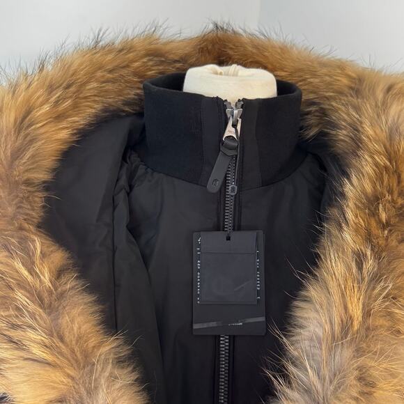 Mackage Adali Down Coat with Natural Signature Fur Collar in Black XL NWT - Picture 5 of 15